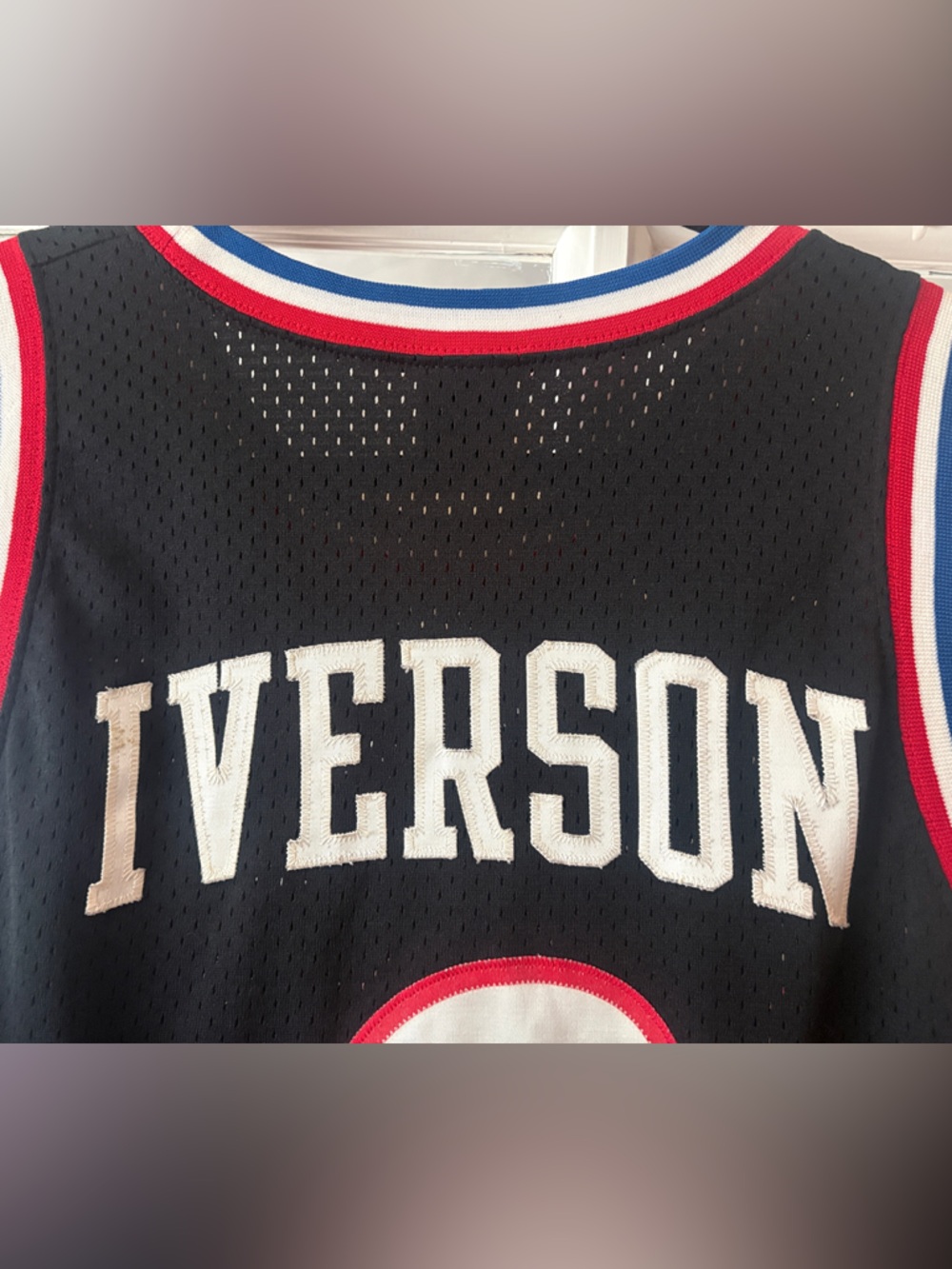 Nike Black, Blue & White Allen Iverson Sixers #3 Basketball Jersey - Picture 9 of 9